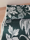 Forest green ticking with big flowers. Unused. Spain c.1950 - 0.8 meters