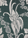 Forest green ticking with big flowers. Unused. Spain c.1950 - 0.8 meters