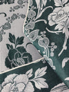 Forest green ticking with big flowers. Unused. Spain c.1950 - 0.8 meters