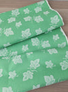 Vine leaves mint green ticking. Unused. Spain c.1950 - Per meter (21 m avail.)