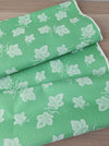 Vine leaves mint green ticking. Unused. Spain c.1950 - 2.7 meters