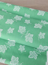 Vine leaves mint green ticking. Unused. Spain c.1950 - 2.7 meters