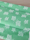 Vine leaves mint green ticking. Unused. Spain c.1950 - Per meter (21 m avail.)