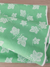 Vine leaves mint green ticking. Unused. Spain c.1950 - Per meter (21 m avail.)