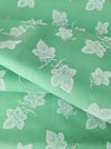 Vine leaves mint green ticking. Unused. Spain c.1950 - 2.7 meters