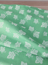 Vine leaves mint green ticking. Unused. Spain c.1950 - 2.7 meters