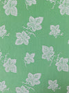 Vine leaves mint green ticking. Unused. Spain c.1950 - 2.7 meters