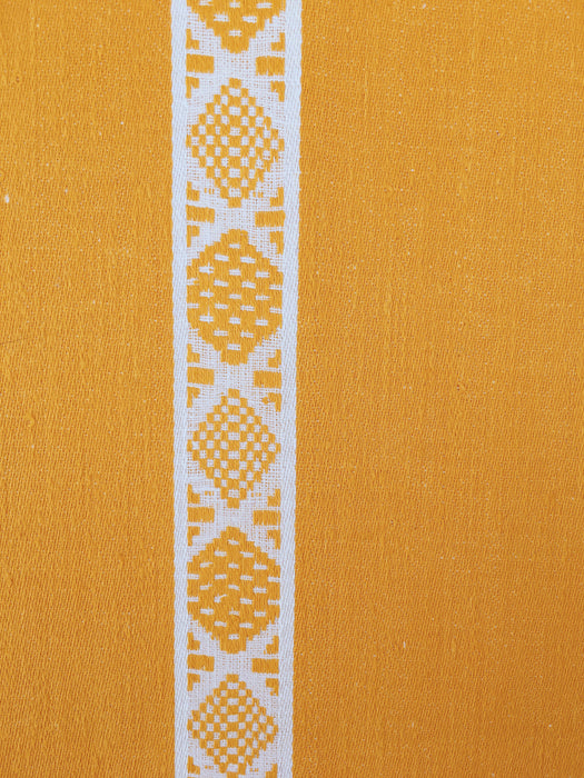 Yellow and white striped ticking. Unused. Spain approx. 1950 - 1.18 meters