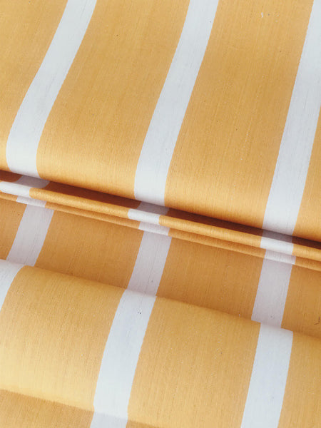Yellow Stripes Antique European Ticking Fabric Unused Yardage RA-AMARILLO-003A - Ticking Depot