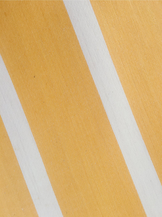 Striped ticking in light mustard yellow. Unused. Spain approx. 1950 - 1.25 meters