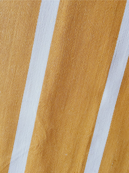 Striped ticking in mustard yellow. Unused. Spain approx. 1950 - 0.98 meters