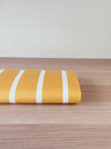 Striped ticking in mustard yellow. Unused. Spain approx. 1950 - Per meter (11 m avail.)