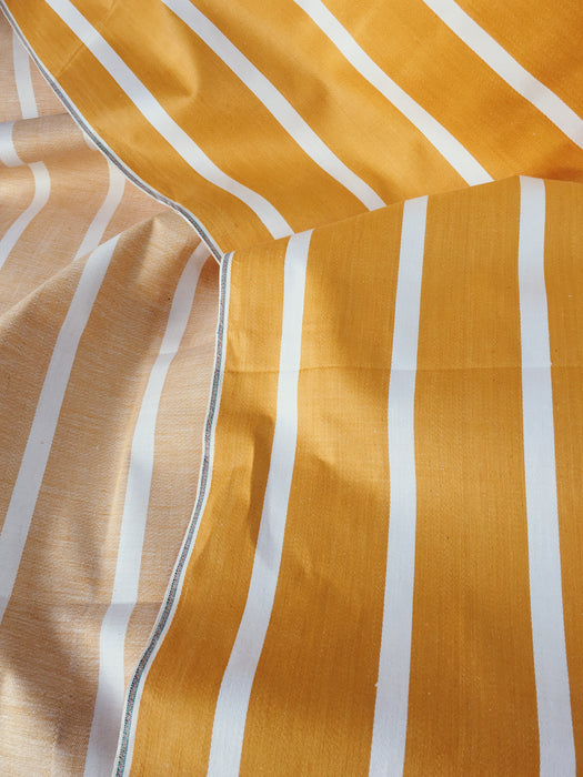 Striped ticking in mustard yellow. Unused. Spain approx. 1950 - 0.98 meters