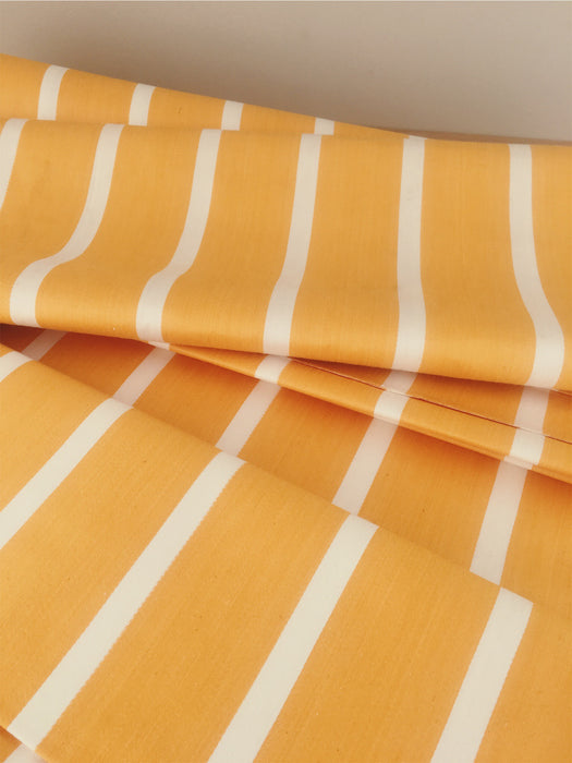 Striped ticking in mustard yellow. Unused. Spain approx. 1950 - 0.9 meters