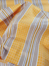 Tuscan yellow and gray striped ticking. Unused. Spain approx. 1950 - 2 meters