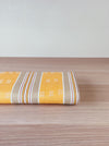 Gray and tuscan yellow striped ticking. Unused. Spain approx. 1950 - 1.75 meters