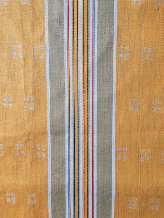 Gray and tuscan yellow striped ticking. Unused. Spain approx. 1950 - 1.75 meters
