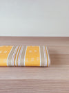 Gray and tuscan yellow striped ticking. Unused. Spain approx. 1950 - 1.75 meters
