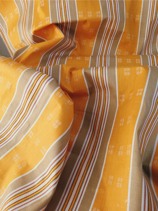 Gray and tuscan yellow striped ticking. Unused. Spain approx. 1950 - 3 meters