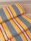 Striped ticking in vibrant yellow and red. Unused. Spain c.1950 - 1 meter