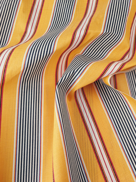 Striped ticking in vibrant yellow and red. Unused. Spain c.1950 - 2.75 meters