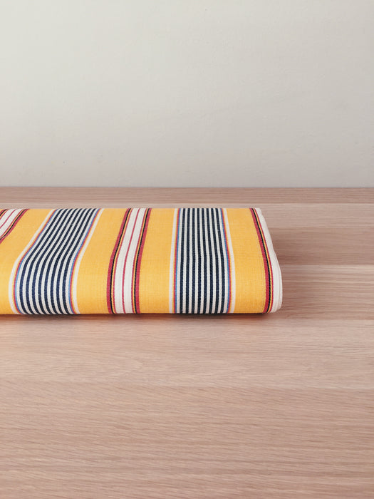 Striped ticking in vibrant yellow and red. Unused. Spain c.1950 - 2.75 meters