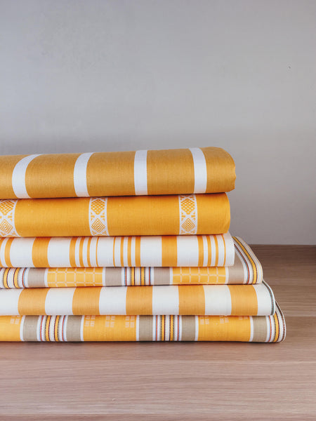 Yellow Stripes Antique European Ticking Fabric Rolletes RA-AMARILLO-COL - Ticking Depot