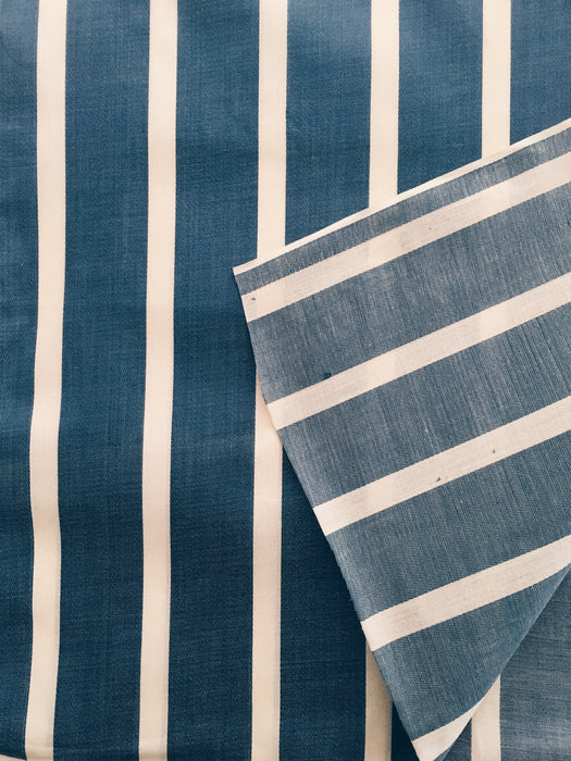 Ticking in prussian blue stripes. Unused. Spain c.1950 - 1 meter