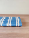 Soft blue and white stripes ticking with leaves. Unused. Spain c.1950 - Per meter (8 m avail.)