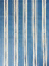 Soft blue and white stripes ticking with leaves. Unused. Spain c.1950 - 1 meter