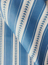 Soft blue and white stripes ticking with leaves. Unused. Spain c.1950 - 1 meter