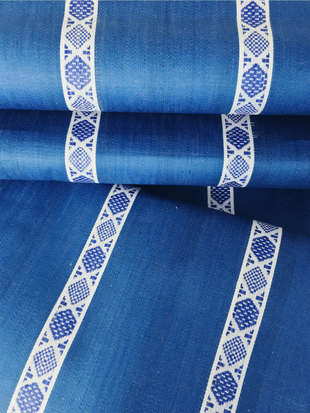 Blue Stripes Antique European Ticking Fabric Unused Yardage RA-AZUL-006 - Ticking Depot