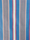 Striped ticking in blue, red, and white. Unused. Spain c.1950 - 1.8 meters