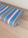 Striped ticking in blue, red, and white. Unused. Spain c.1950 - Per meter (15 m avail.)