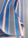 Striped ticking in blue, red, and white. Unused. Spain c.1950 - 1.8 meters