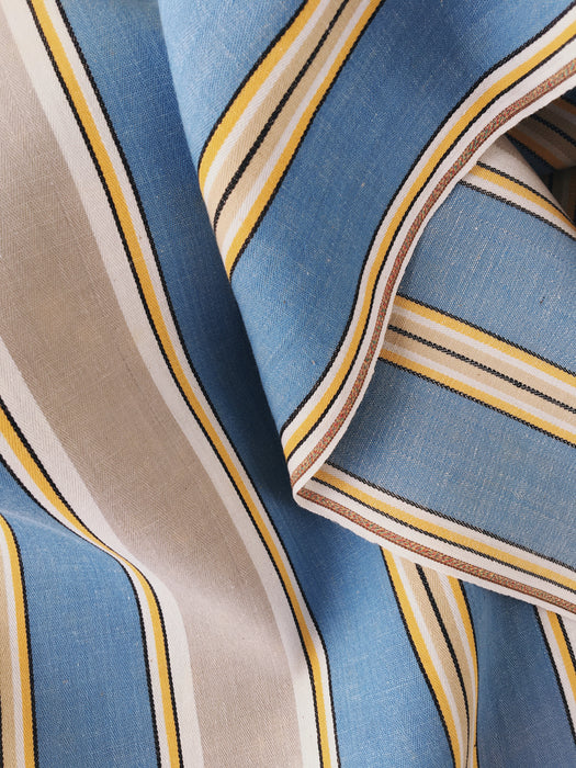 Blue, gray, and white striped ticking. Unused. Spain c.1940 - Per meter (30 m avail.)