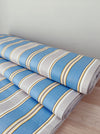 Blue, gray, and white striped ticking. Unused. Spain c.1940 - 13 meters