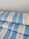 Blue, gray, and white striped ticking. Unused. Spain c.1940 - Per meter (30 m avail.)