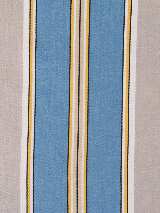 Blue, gray, and white striped ticking. Unused. Spain c.1940 - 13 meters
