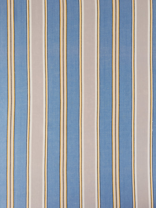 Blue, gray, and white striped ticking. Unused. Spain c.1940 - Per meter (30 m avail.)