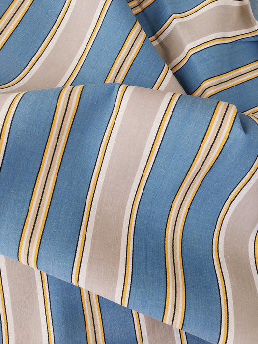 Blue, gray, and white striped ticking. Unused. Spain c.1940 - 13 meters