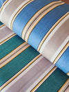 Blue, gray, and white striped ticking. Unused. Spain c.1940 - Per meter (10 m avail.)