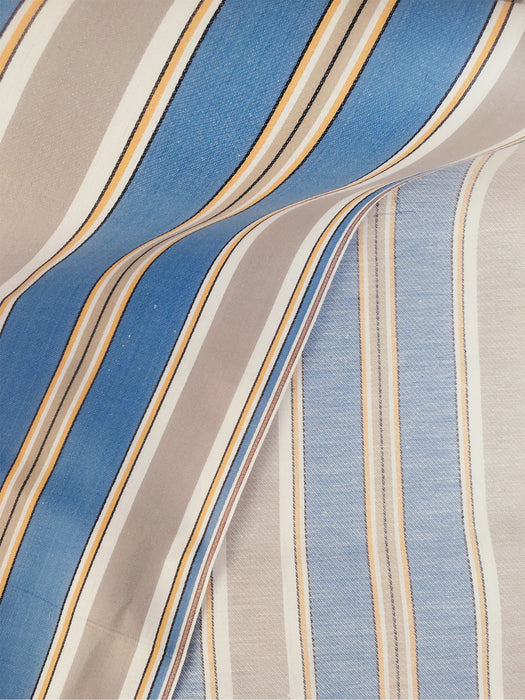 Blue, gray, and white striped ticking. Unused. Spain c.1940 - Per meter (10 m avail.)