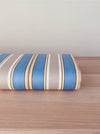 Blue, gray, and white striped ticking. Unused. Spain c.1940 - 1.7 meters
