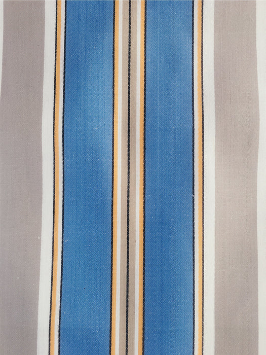 Blue, gray, and white striped ticking. Unused. Spain c.1940 - Per meter (10 m avail.)