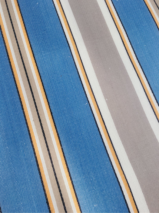 Blue, gray, and white striped ticking. Unused. Spain c.1940 - Per meter (10 m avail.)