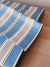 Blue, gray, and white striped ticking. Unused. Spain c.1940 - Per meter (10 m avail.)