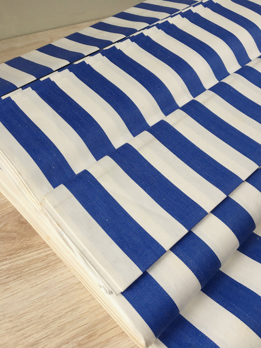 Blue and white ticking with wide stripes. Unused. Spain c.1940 - 9.3 meters