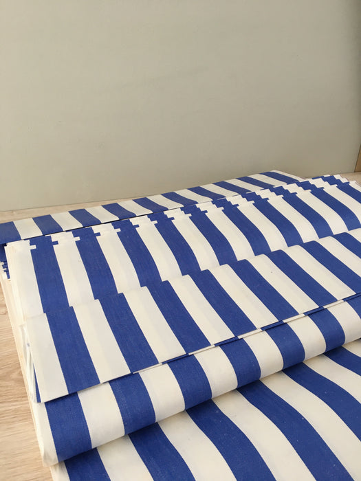 Blue and white ticking with wide stripes. Unused. Spain c.1940 - 9.3 meters