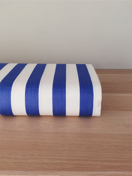 Blue and white ticking with wide stripes. Unused. Spain c.1940 - 1.4 meters